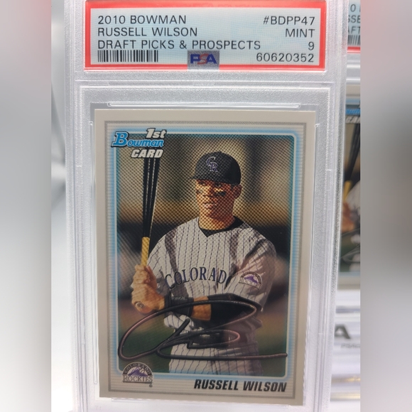 Russell Wilson 2010 Bowman Draft Picks & Prospects #BDPP47 PSA 9 Trading Card - Picture 1 of 2
